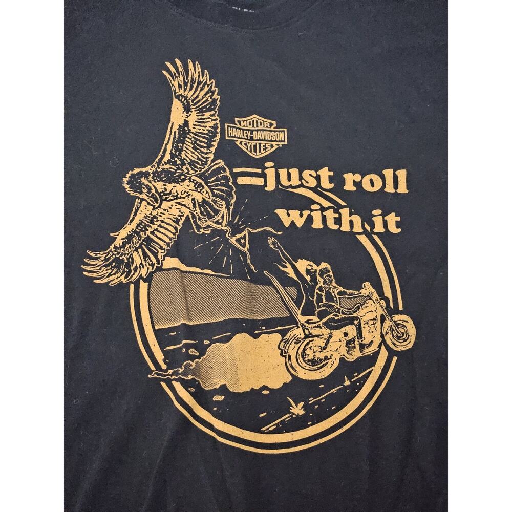 Harley Davidson T-Shirt Just Roll With It Biker Men’s Size 2XL Black 2019